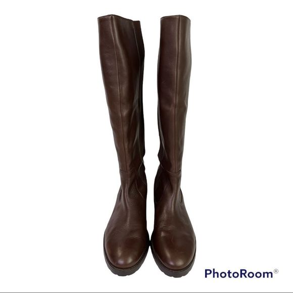 Donald Pliner Buriel 3 Brown Leather Riding Boots Size 10 - Picture 4 of 12